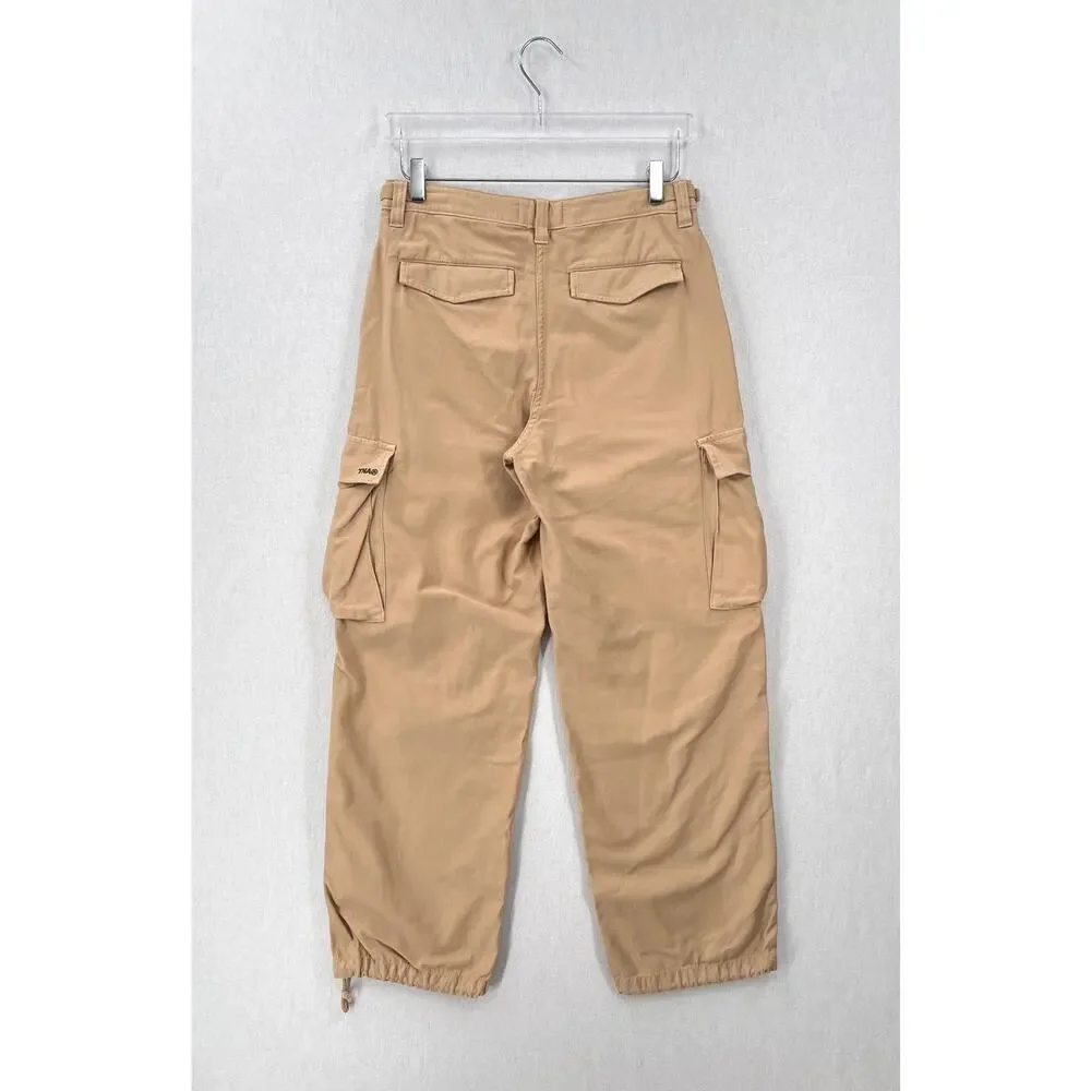 ARITZIA TNA Supply Cargo Pants Womens 6 Tan High Rise Wide Straight Leg Casual - Picture 6 of 16